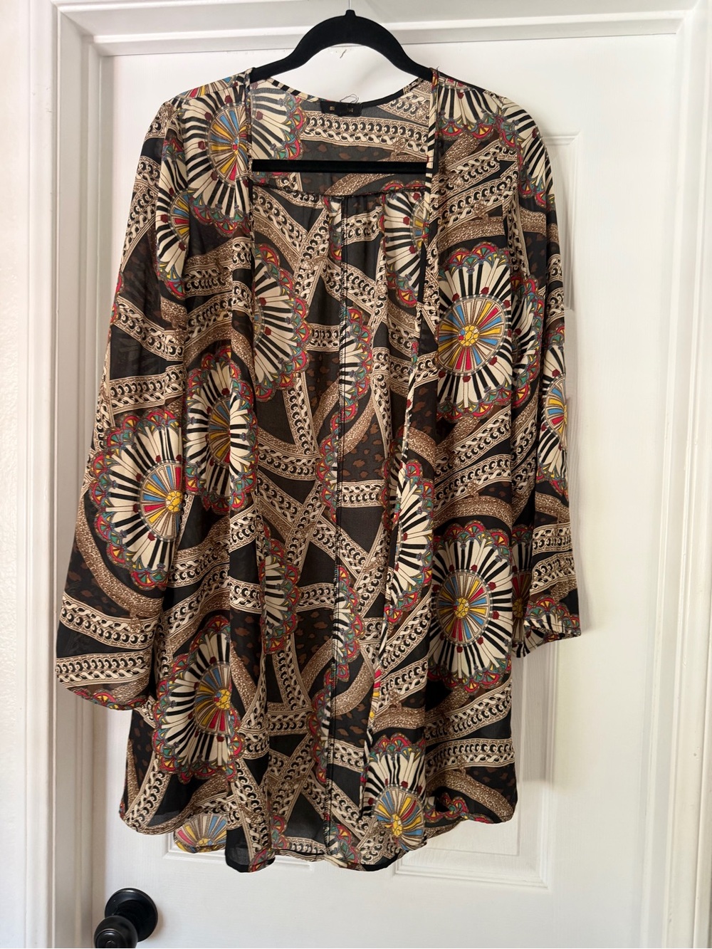 Miss Avenue Black Multicolor kimono